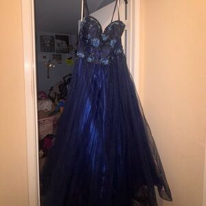 Camille La Vie Navy Blue Prom Dress